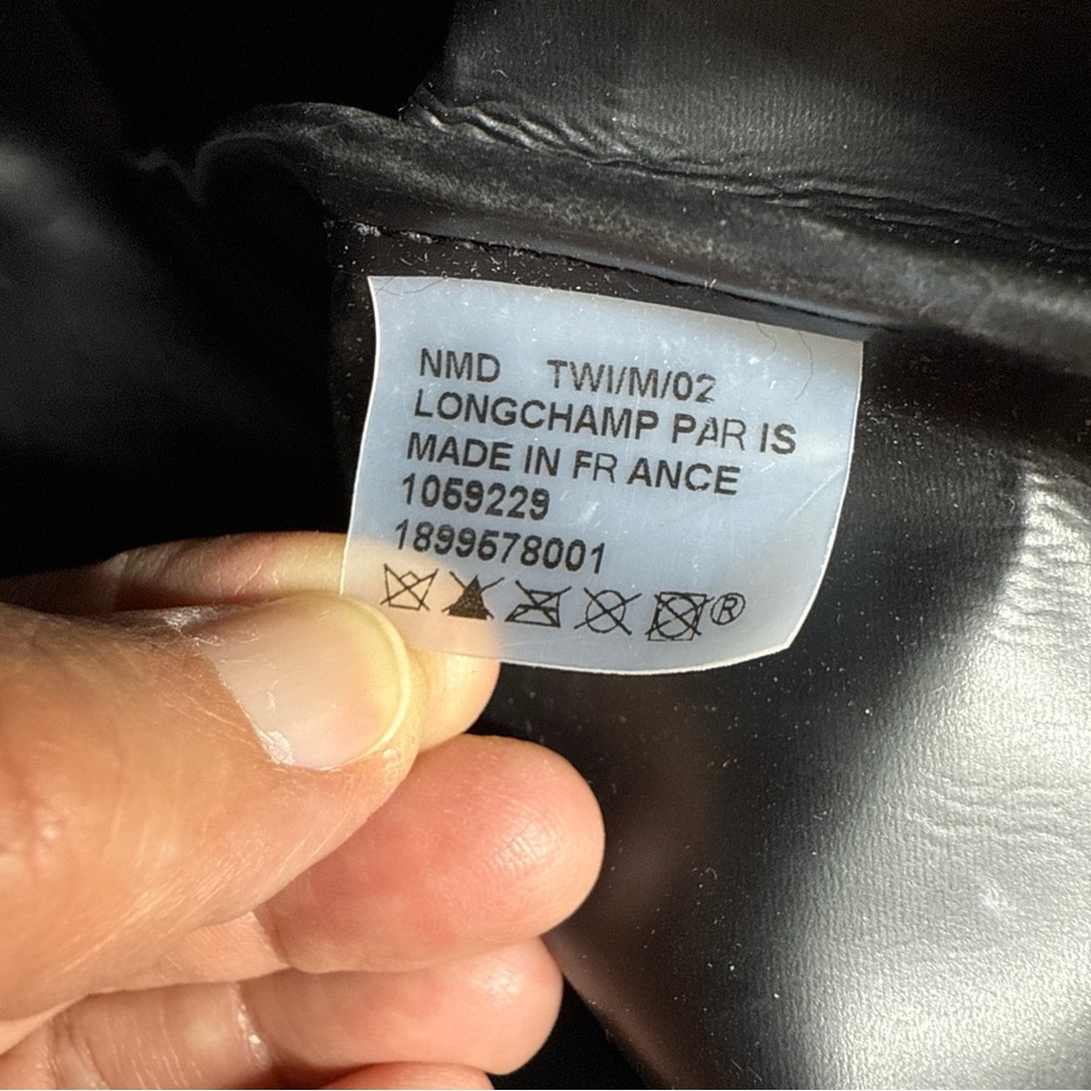 LONGCHAMP Paris Boho Large Tote Handbag In Black Color Made In France - Picture 16 of 16